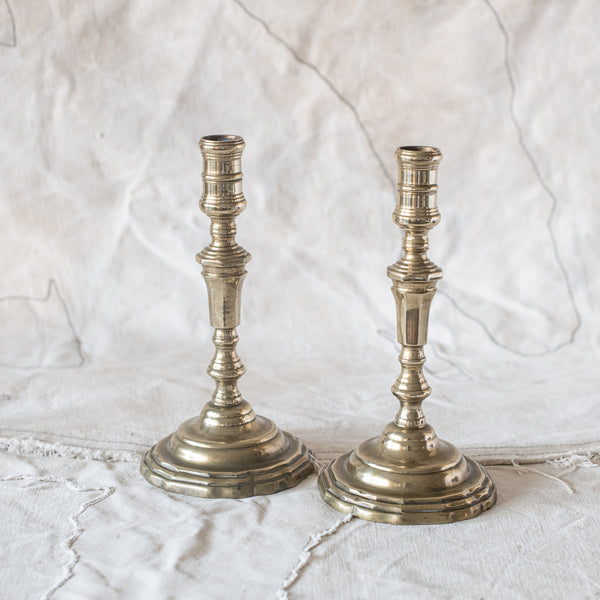 Vintage Brass Candlesticks - Set of 2 - The Lost + Found Department