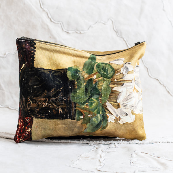 Swarm Canvas Painting Zip Clutch - Cyclamen - The Lost + Found Department