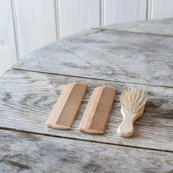 + Wooden Comb and Travel Brush - The Lost + Found Department