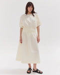 Cloth and Co The Gathered Sleeve Shirred Midi Dress