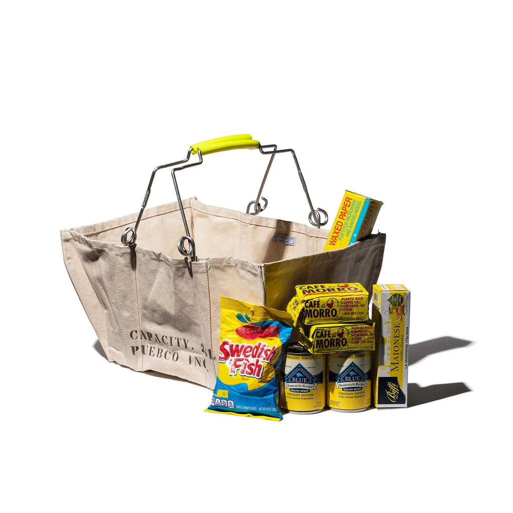 Accordion Market Basket - White Handle