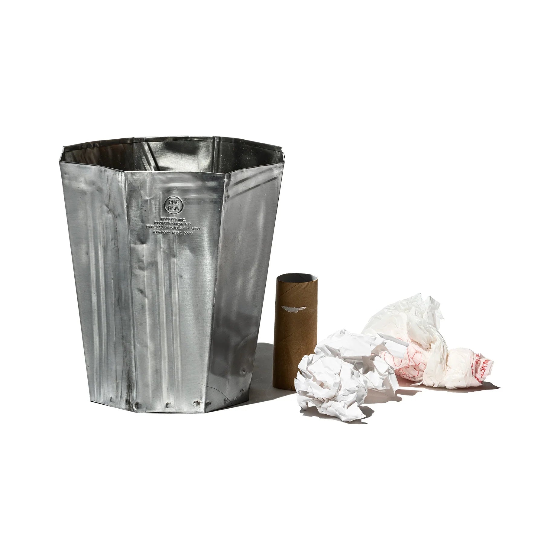 Recycled Steel Trash Can - Octagon