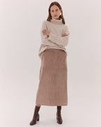 Cloth and Co The Corduroy Tailored Skirt - Sleet