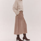 Cloth and Co The Corduroy Tailored Skirt - Sleet