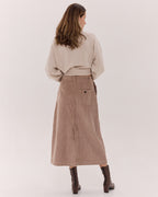 Cloth and Co The Corduroy Tailored Skirt - Sleet