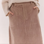 Cloth and Co The Corduroy Tailored Skirt - Sleet