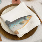 Illustrated Linen Napkin Set of 6 - Sea Fish