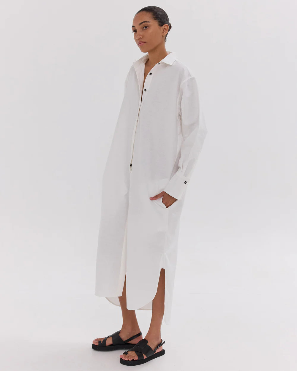 Cloth and Co The Shirt Dress - White