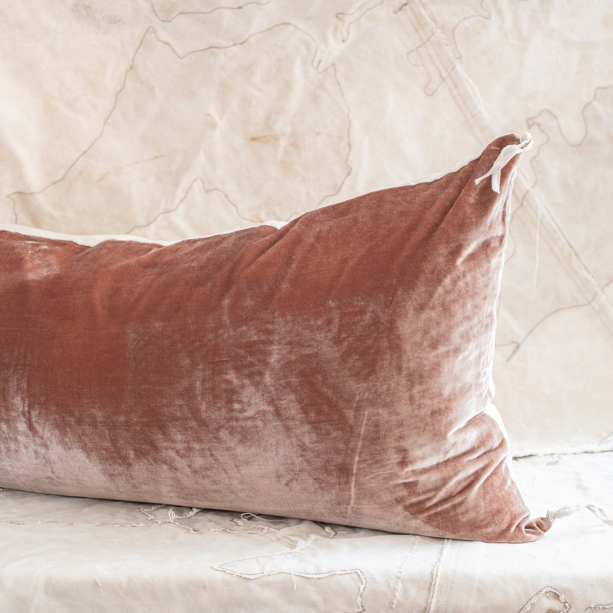 Bolster - Silk Velvet and Linen