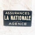 Assurances La Nationale Vintage Metal Sign