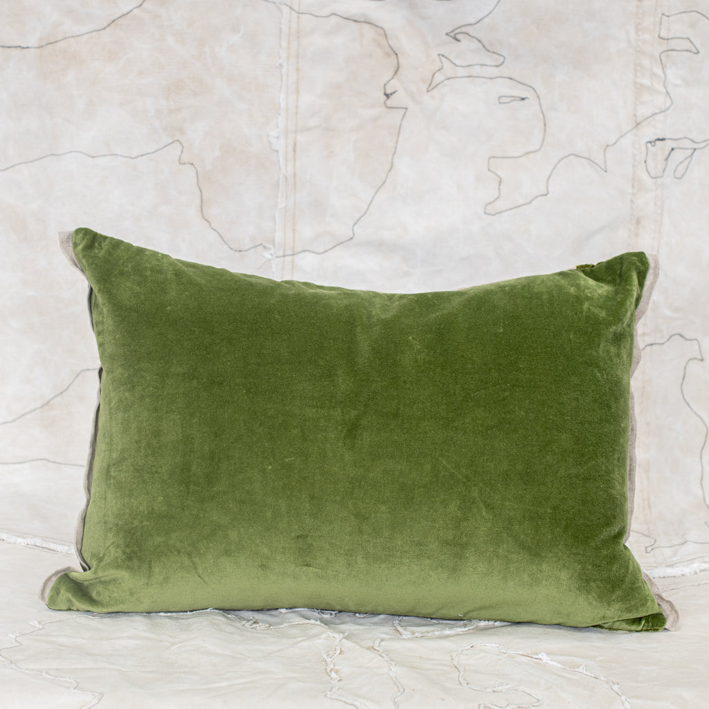 Badalpur Monochrome Linen & Velvet Cushion 40 x 55