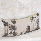 Badalpur Monochrome Linen & Velvet Cushion 50 x 100