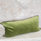 Badalpur Monochrome Linen & Velvet Cushion 50 x 100