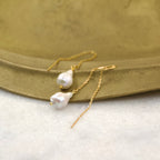 Baroque Freshwater Pearl Thread & Bar Earring