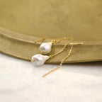 Baroque Freshwater Pearl Thread & Bar Earring