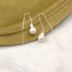 Baroque Freshwater Pearl Thread & Bar Earring