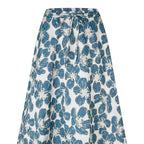 Blue floral patterned skirt on a white background