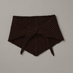 Brown knitted headband on a light gray background