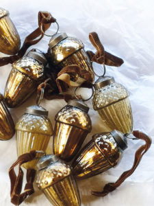 Glass Golden Acorns