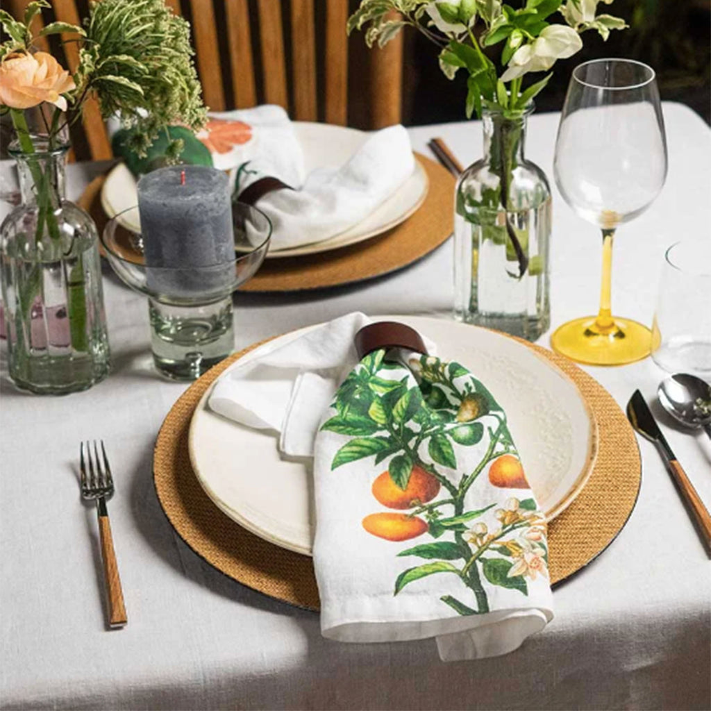 Illustrated Linen Napkins Set/6 -Citrus