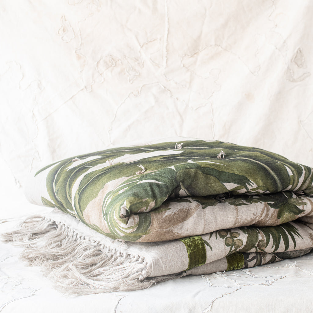 En fil d' Indienne France - French Cochin Linen Bed Runner / Throw 140 x 250 by en fil d' Indienne France