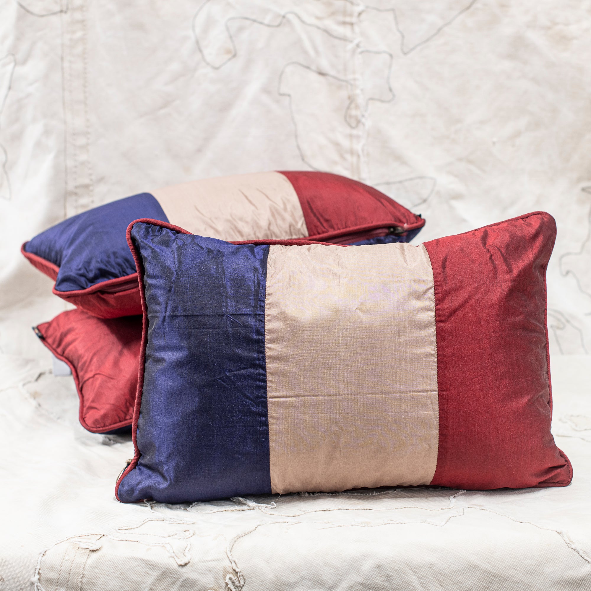 French Flag - Silk Couch Cushion