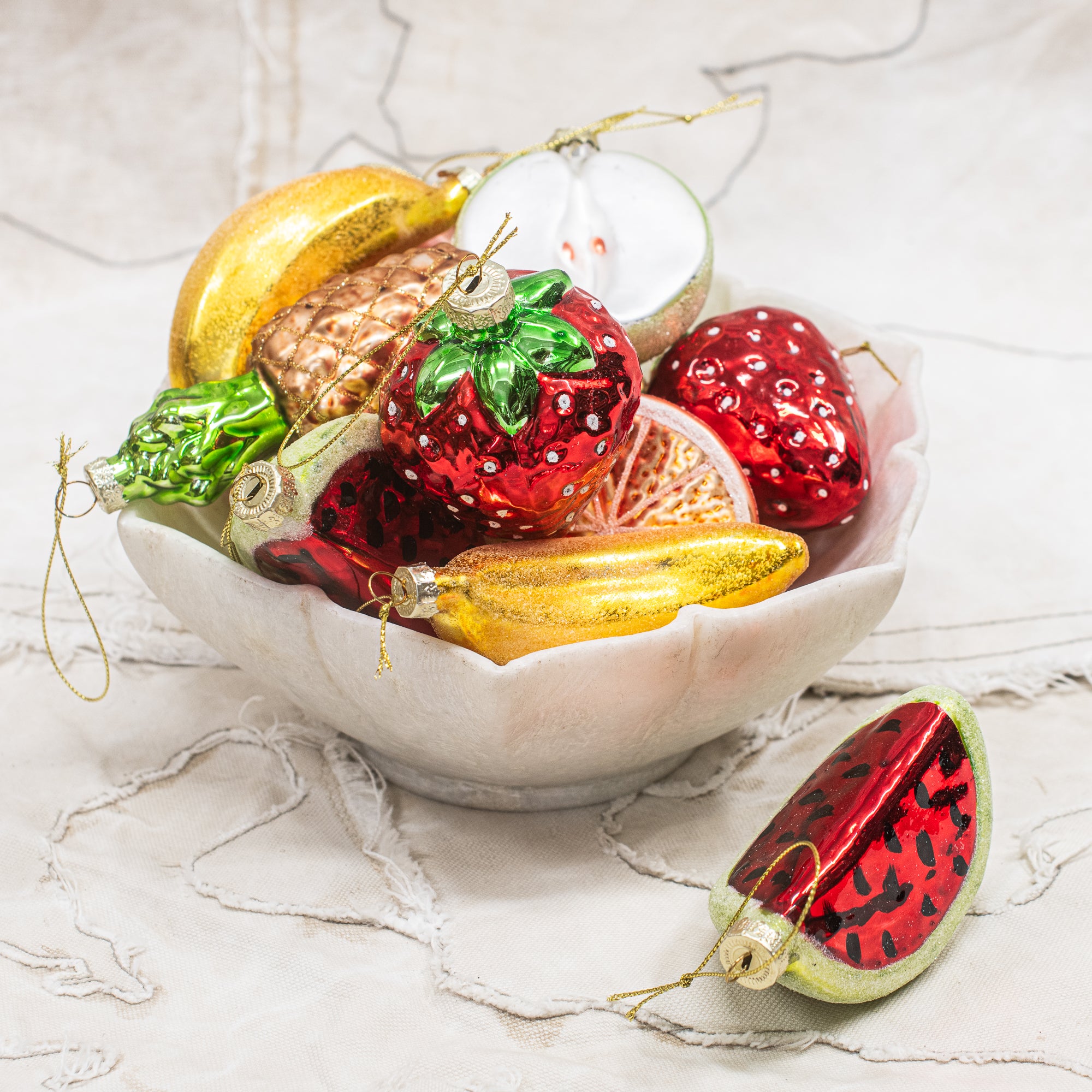 Glass Fruit Christmas Decoration