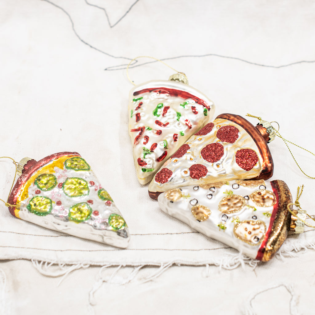 Glass Pizza Christmas Decorative
