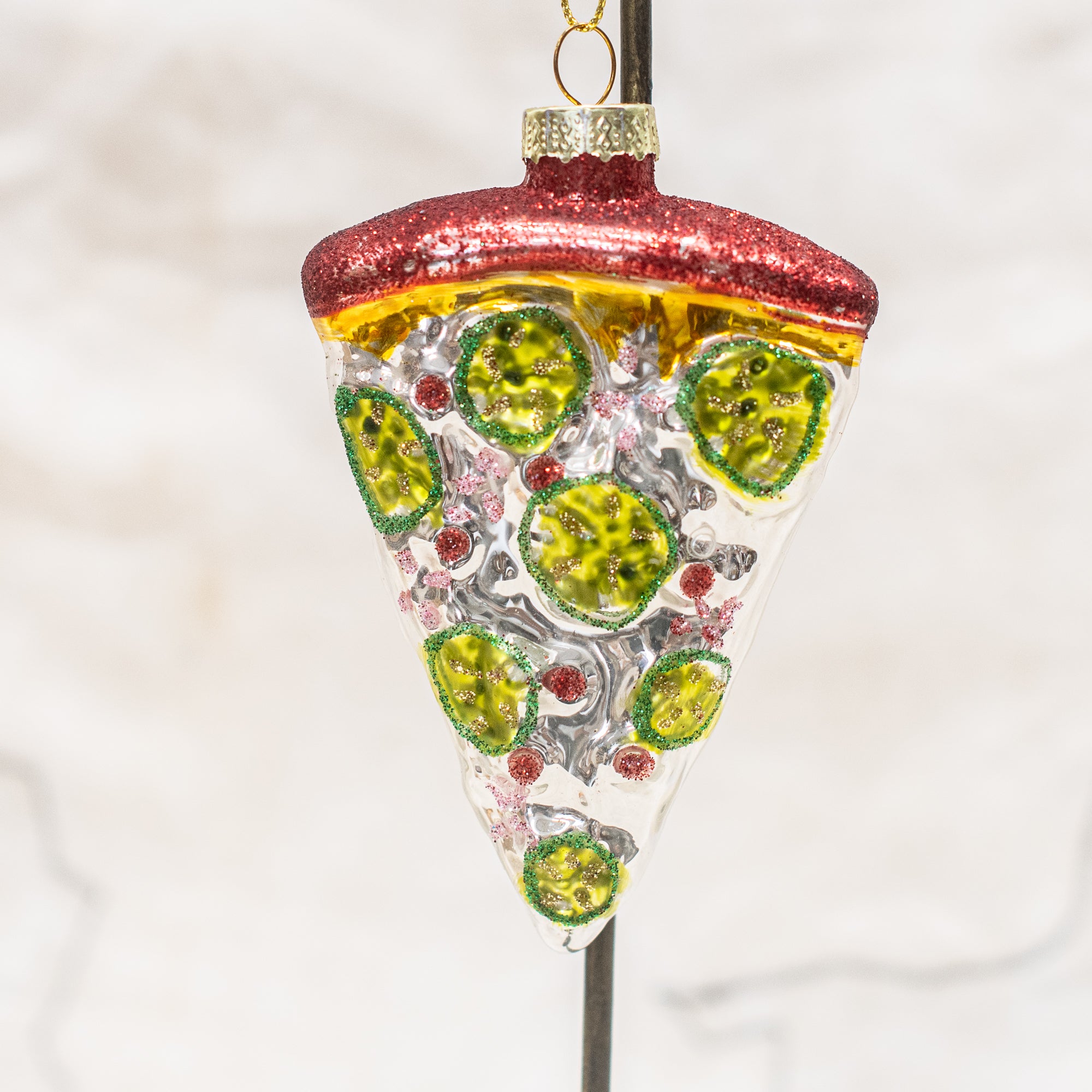 Glass Pizza Christmas Decorative