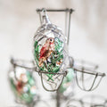 Glass Ornamentation - Cone w Bird