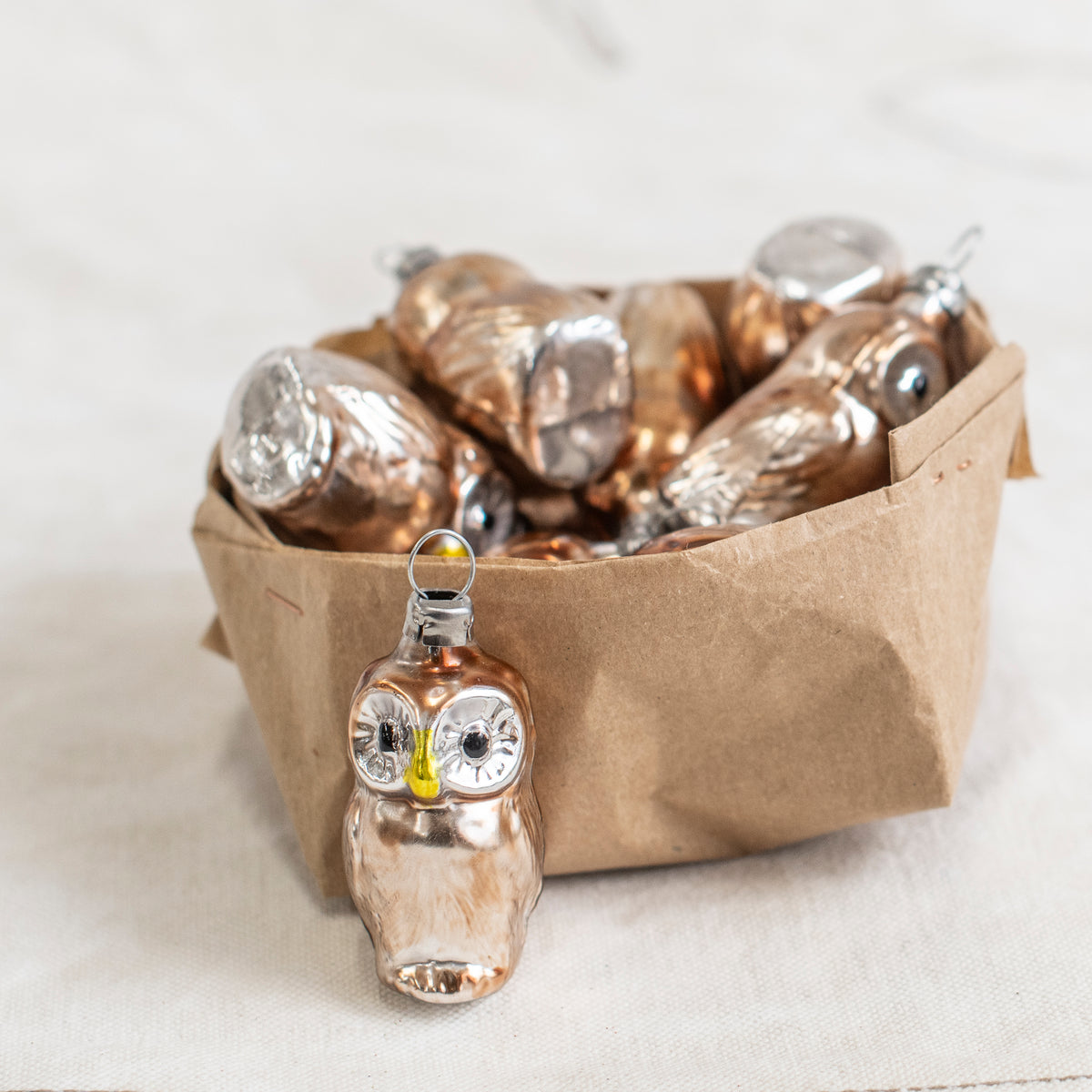 Glass Ornamentation - Mini Owl Bronze