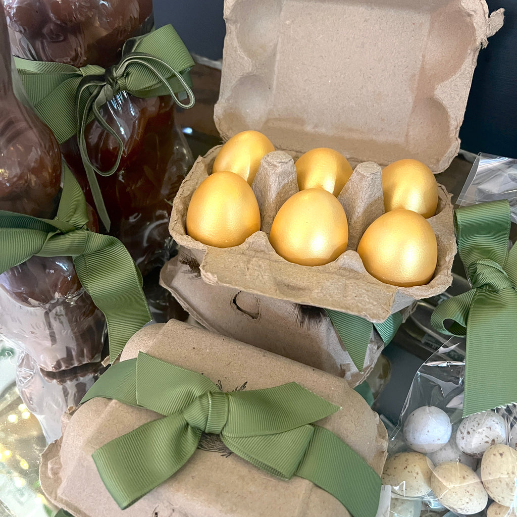 Golden Eggs filled with Gianduja Chocolate