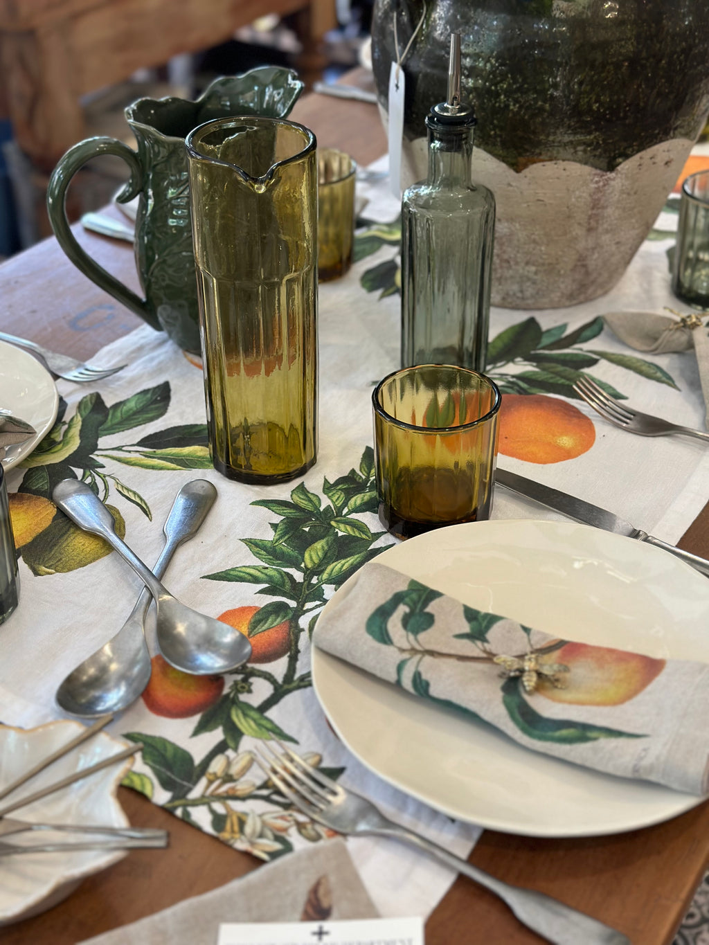 Illustrated Linen Table Runner - Citrus