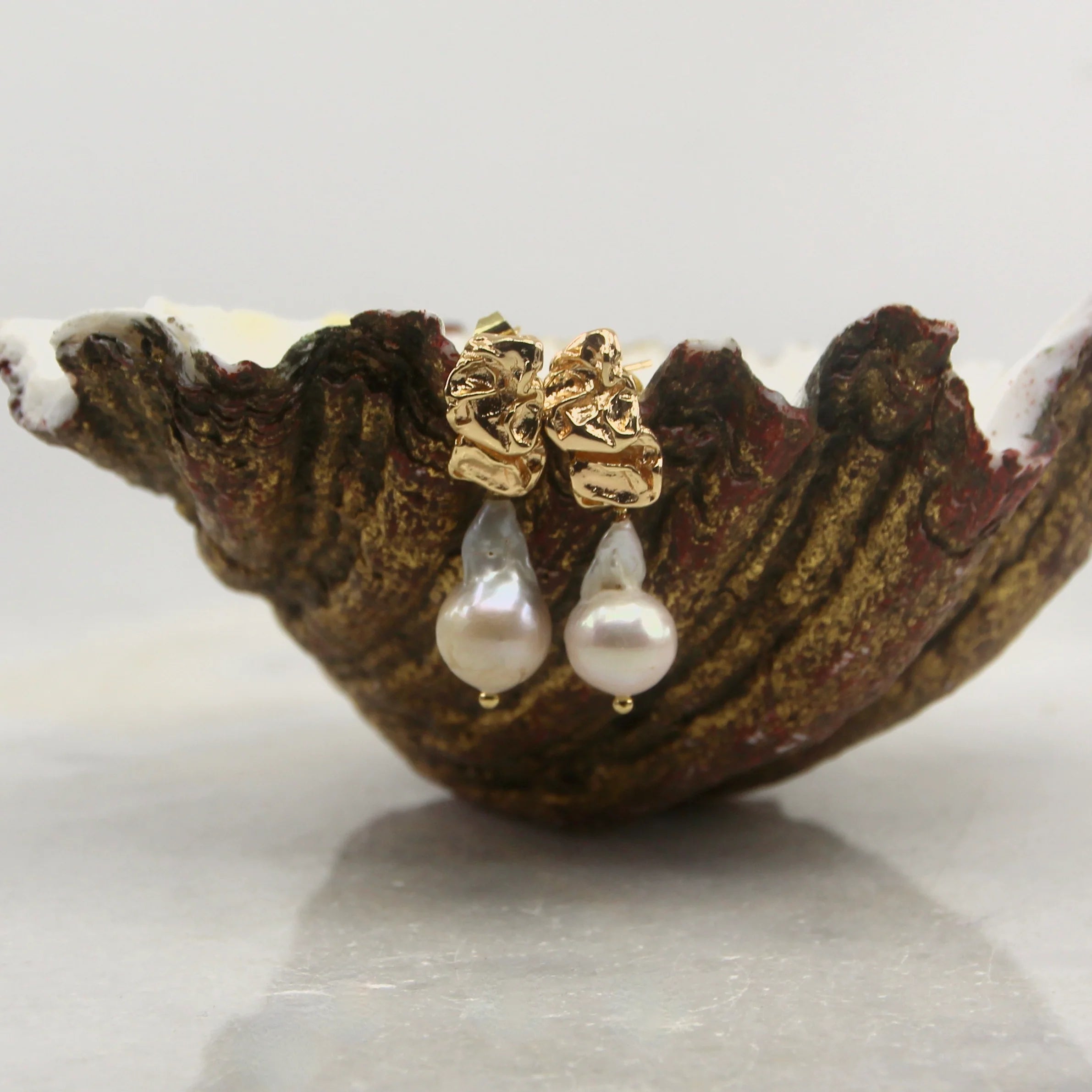 Fleur Di Lis  - Empress Baroque Pearl Earrings