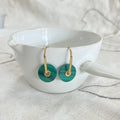 Baie Earrings Green - Gold