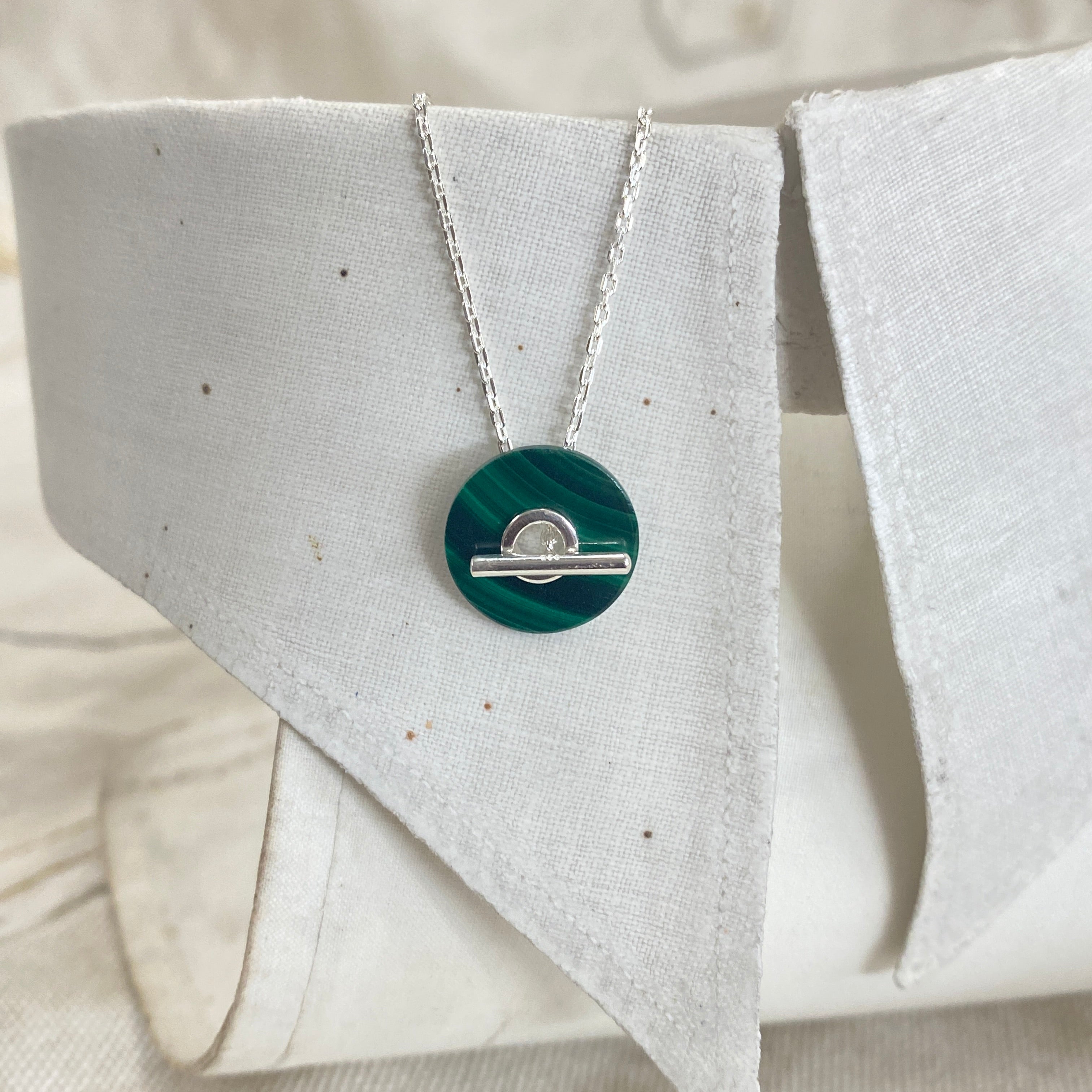 Baie Necklace Green - Sterling Silver