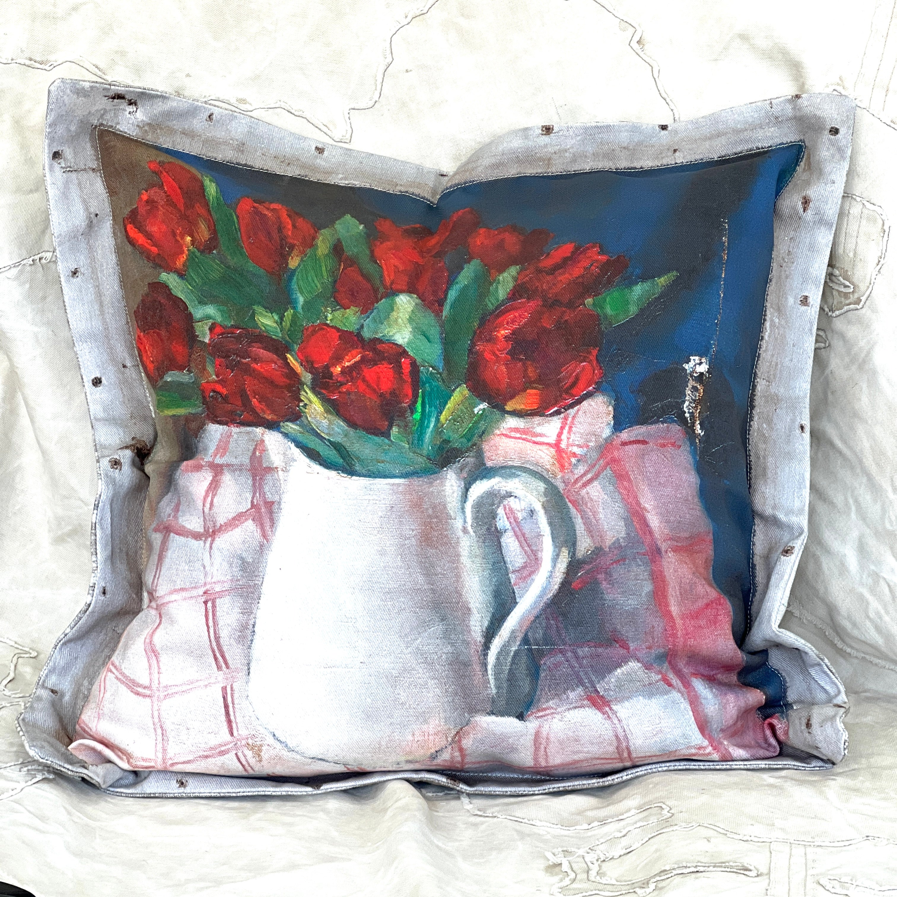 Swarm Heavy Canvas Cushion - Tulip