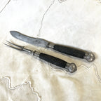 Antique Stag handled Carving set