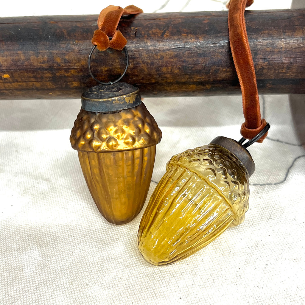 Glass Golden Acorns