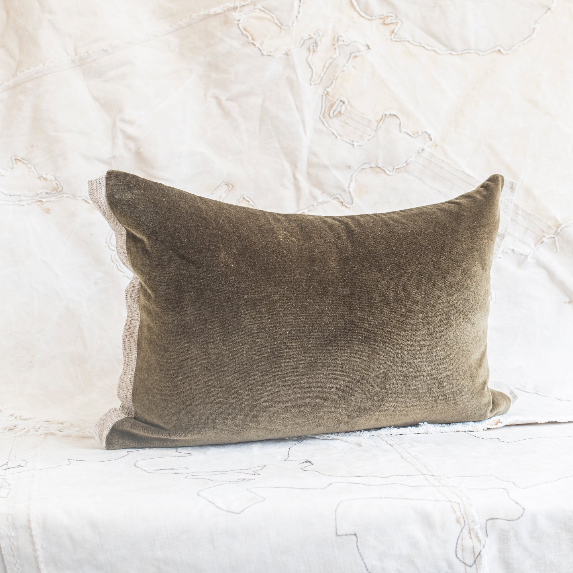 En fil d' Indienne France - Medicis Cushions - Velvet and Linen Edge
