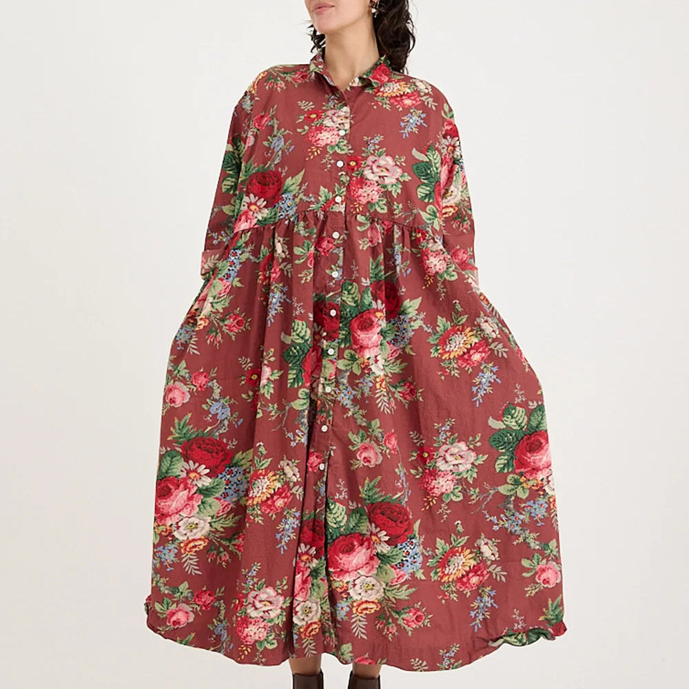 Metta Melbourne Oak Gathered Waist Dress - Sunset Floral