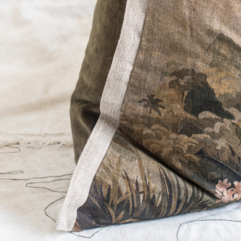 Namrana Linen & Velvet Cushion 50 x 100