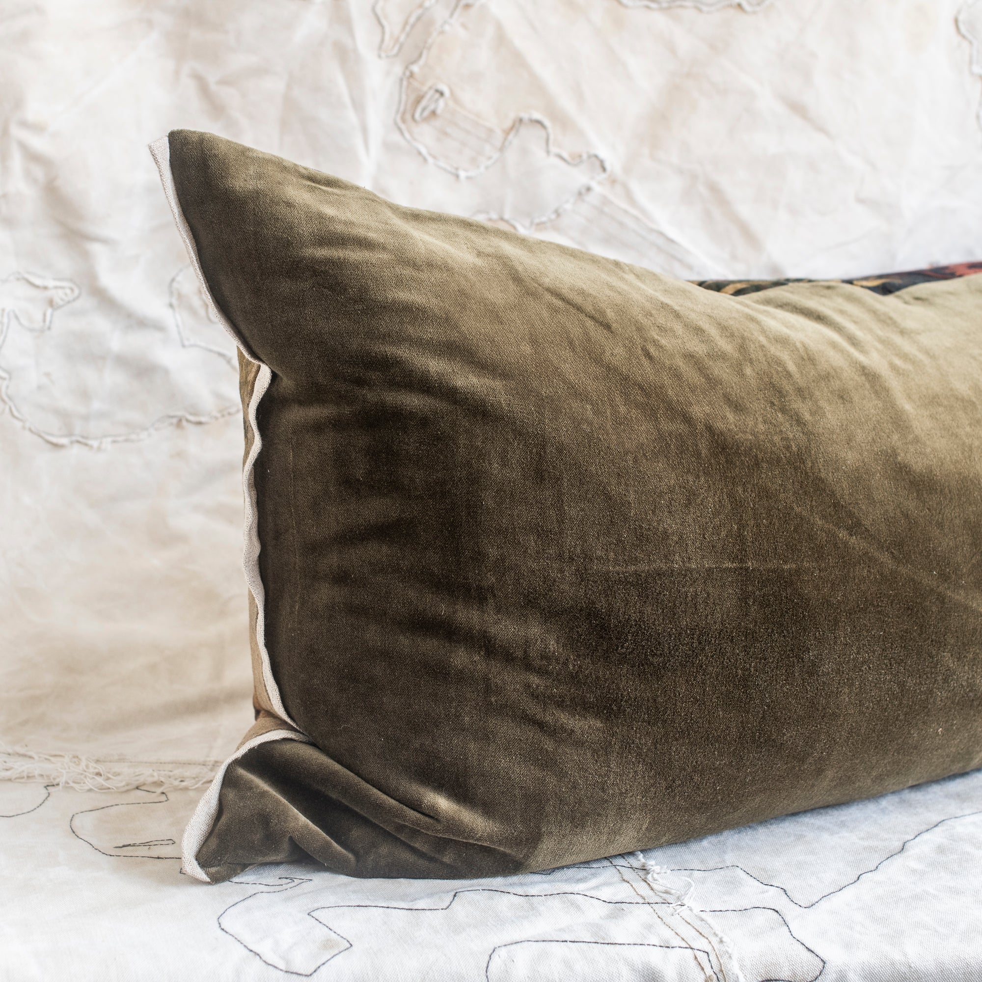 Namrana Linen & Velvet Cushion 50 x 100