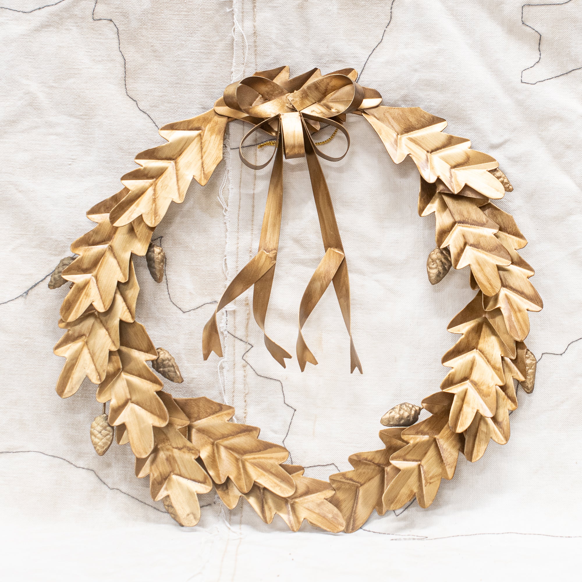 Gold Wreath with Acorn