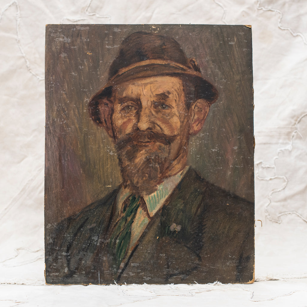Antique European Painting Kind Gent