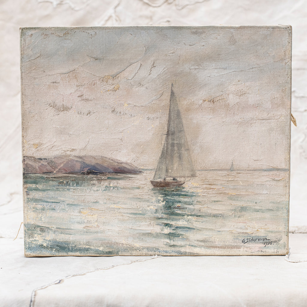 Antique European Painting Summer Fiord