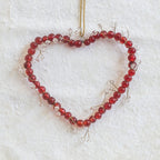 Red Glass Beaded Heart