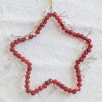 Red Glass Beaded Star