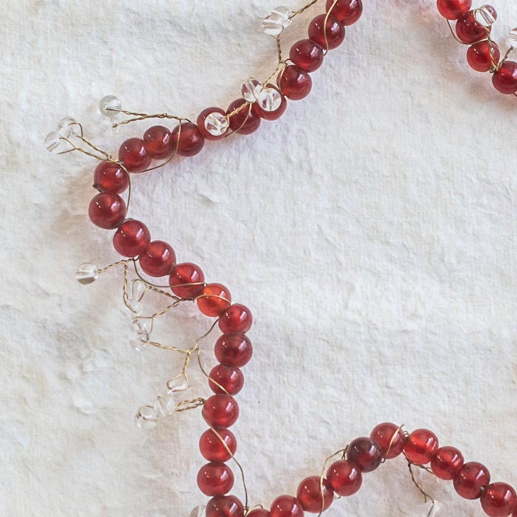 Red Glass Beaded Star