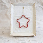 Red Glass Beaded Star